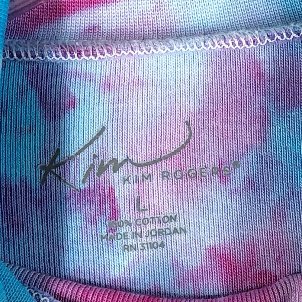 Falling in Love Kim Rogers Large Top Handmade Tie Dye Blue Purple Yellow 550 - Picture 11 of 11